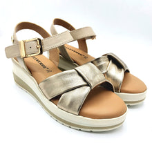 Carica l'immagine nel visualizzatore di Gallery, Valleverde VGI321W bronzo sandalo in pelle con braccialetto alla caviglia e un morbido sottopiede in pelle