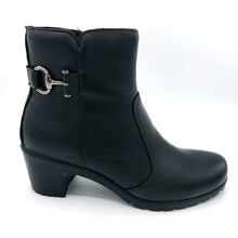Carica l'immagine nel visualizzatore di Gallery, Enval 8755000 nero stivaletto in pelle con tacco 5,5 cm e soletta estraibile in memory foam