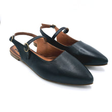 Carica l'immagine nel visualizzatore di Gallery, Bueno WA3400 nero slingback in morbida pelle con braccialetto e punta sfilata