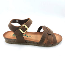 Carica l'immagine nel visualizzatore di Gallery, Bionatura 68Zante brandy sandalo basso in pelle con braccialetto. Dotato di sottopiede in pelle imbottito