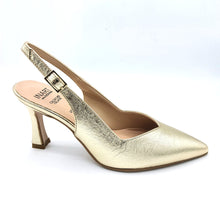Carica l'immagine nel visualizzatore di Gallery, Inart P809 platino slingback in similpelle con tacco 7 cm di produzione italiana