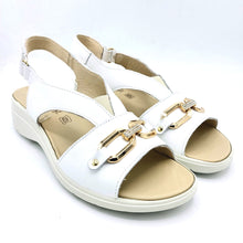 Carica l'immagine nel visualizzatore di Gallery, Enval 1280711 bianco sandalo basso linea comoda in pelle con suola in gomma anti shock