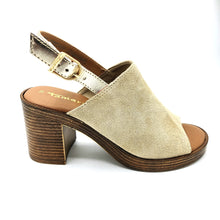Carica l'immagine nel visualizzatore di Gallery, Tamaris 1-28304-44 beige sandalo accollato in pelle scamosciata e sottopiede imbottito