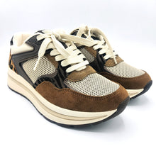 Carica l'immagine nel visualizzatore di Gallery, Tamaris 1-23735-47 beige sneakers donna stringata con fantasia animalier e beige