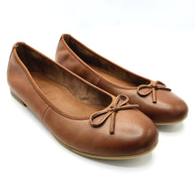 Carica l'immagine nel visualizzatore di Gallery, Tamaris 1-22116-41 cuoio ballerina in pelle con fiocchetto centrale