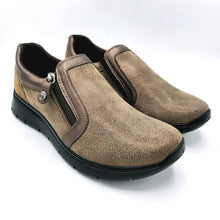 Carica l'immagine nel visualizzatore di Gallery, Enval 8775122 taupe slip on linea comoda in tessuto con cerniera laterale