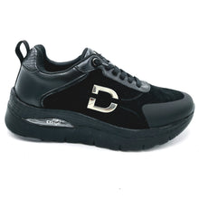 Carica l'immagine nel visualizzatore di Gallery, Donna serena 146137DM nero sneakers donna in pelle scamosciata e lacci elasticizzati, dotata di suola in gel