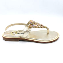 Carica l'immagine nel visualizzatore di Gallery, Valleverde 14121 platino sandalo infradito elegante con pietre colorate