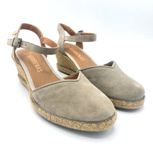 Carica l'immagine nel visualizzatore di Gallery, Verbenas Maggie pietra espadrillas in pelle scamosciata con braccialetto e zeppa in corda di 6 cm