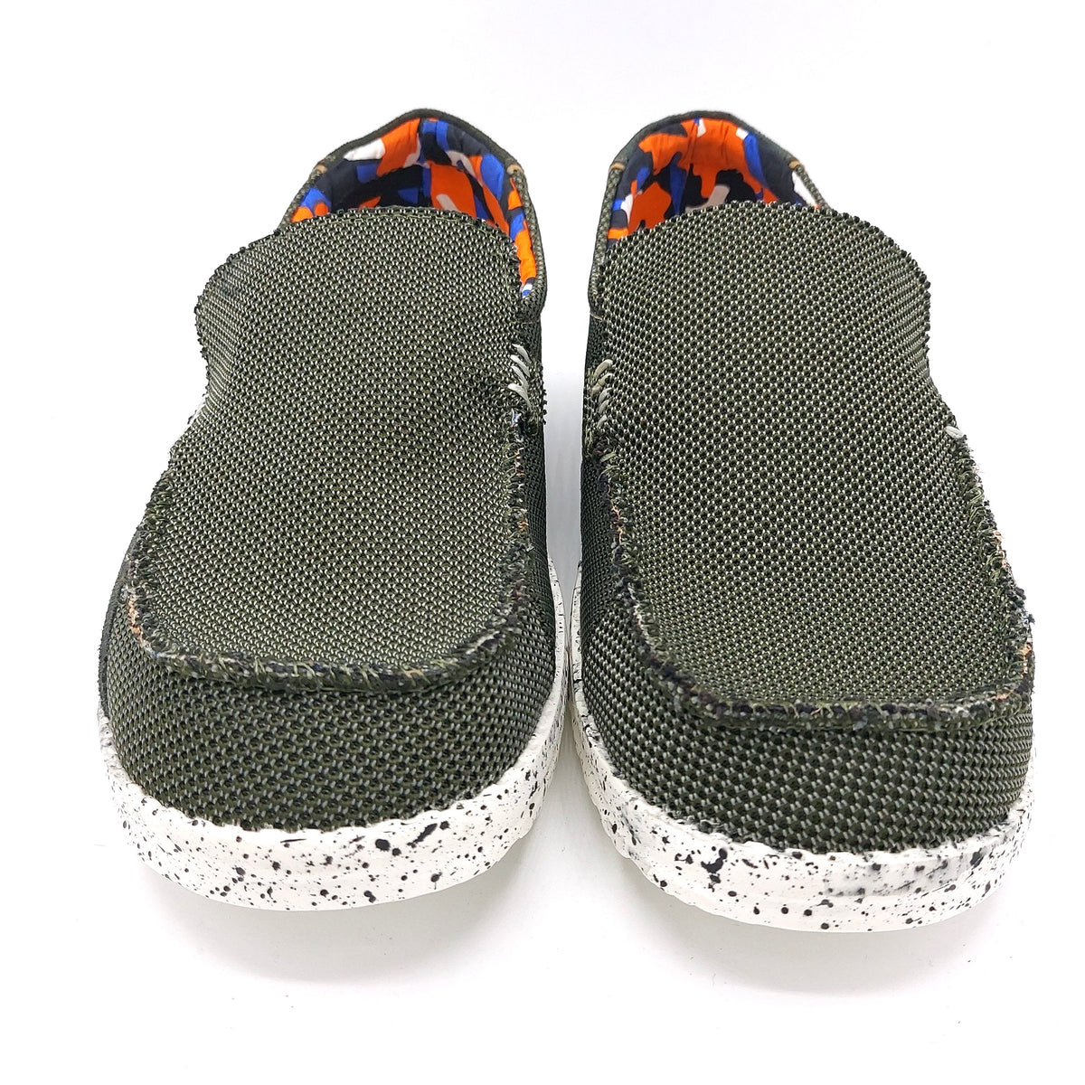 Kamsa JOE verde slip on uomo in tessuto Cippone shoes