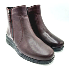 Carica l'immagine nel visualizzatore di Gallery, Easynrose 1016-013 bordeaux stivaletto linea comoda in morbida pelle e chiusura con doppia cerniera
