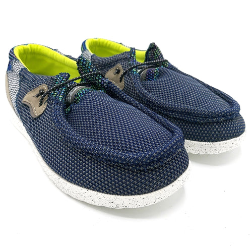 Kamsa THEO blu slip on in tessuto con laccio elasticizzato