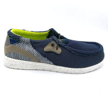 Carica l&#39;immagine nel visualizzatore di Gallery, Kamsa THEO blu slip on in tessuto con laccio elasticizzato
