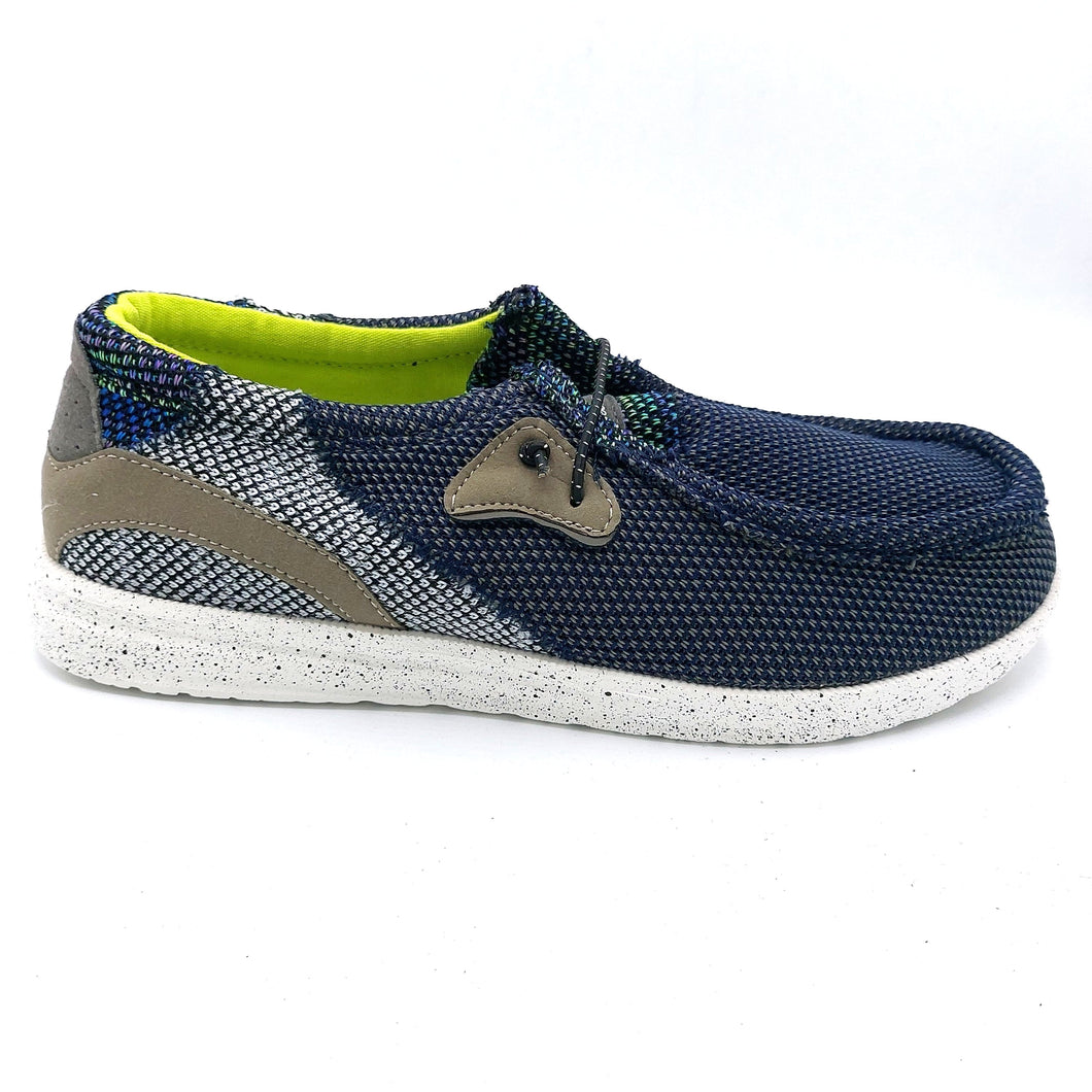 Kamsa THEO blu slip on in tessuto con laccio elasticizzato