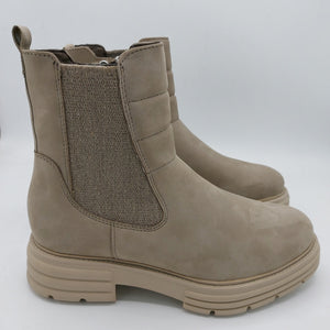 Tamaris 1-25438-41 taupe stivaletto in nabuk con elastico e zip laterale