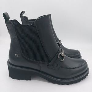 Valleverde 28M106 nero stivaletto in pelle con zip ed elastico con morsetto decorativo