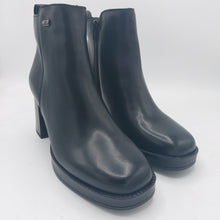 Carica l&#39;immagine nel visualizzatore di Gallery, Valleverde V49401 nero stivaletto donna in pelle con punta quadra e tacco 8 cm
