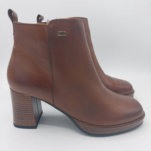 Valleverde V49401 cuoio stivaletto donna in pelle con punta quadra e tacco 8 cm