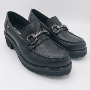 Valleverde 28M100 nero mocassino donna in pelle con morsetto decorativo e suola gomma micro