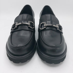 Valleverde 28M100 nero mocassino donna in pelle con morsetto decorativo e suola gomma micro