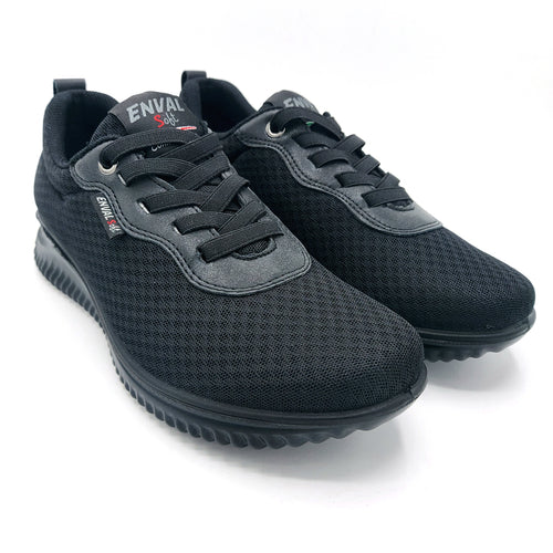 Enval 5764700 nero sneakers donna con forma ampia in tessuto e lacci elasticizzati con soletta estraibile in memory foam