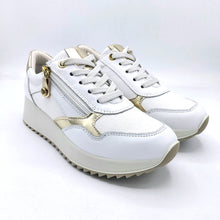 Carica l&#39;immagine nel visualizzatore di Gallery, Enval 5772833 bianco sneakers donna in pelle con lacci e zip . Soletta estraibile in memory foam
