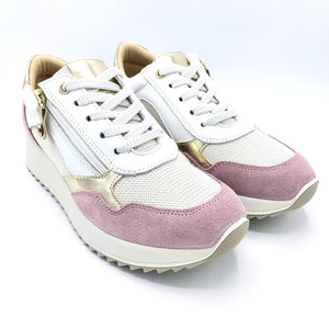 Enval 5772811 bianco e rosa sneakers donna con lacci e cerniera