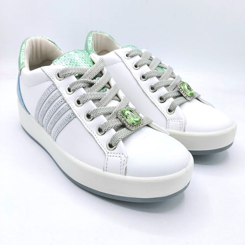 Igi&co 5657200 celeste sneakers stringata bianco con accessori e soletta estraibile