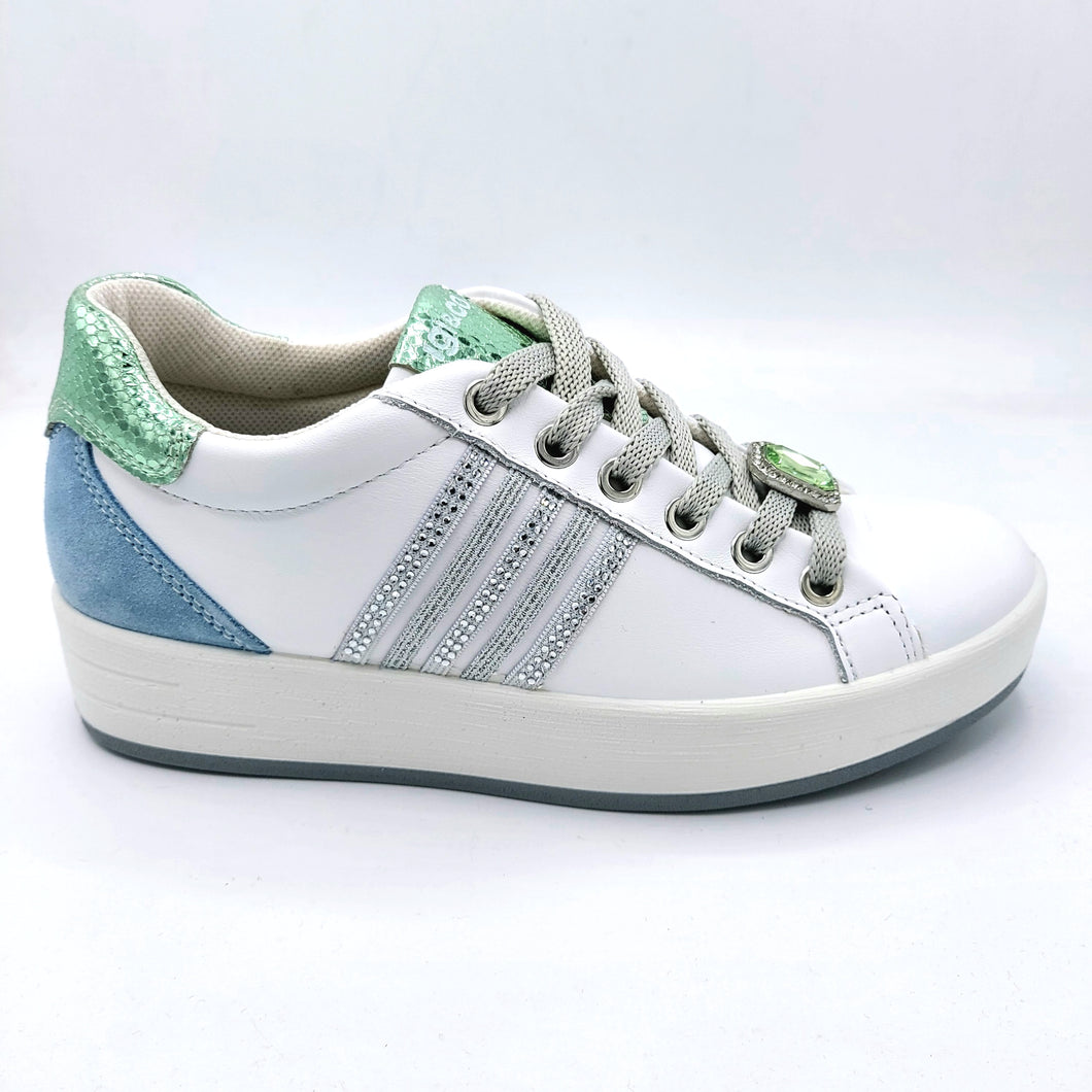 Igi&co 5657200 celeste sneakers stringata bianco con accessori e soletta estraibile