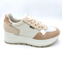 Carica l&#39;immagine nel visualizzatore di Gallery, Igi&amp;co 5663600 nude sneaker donna stringata in tessuto e pelle scamosciata con soletta estraibile
