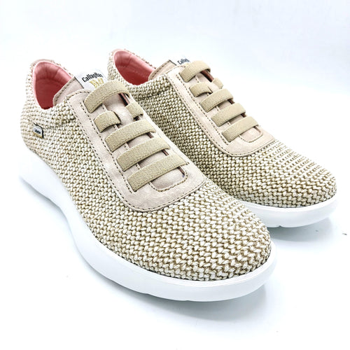 Callaghan 51401 beige sneakers in raffia con finti lacci