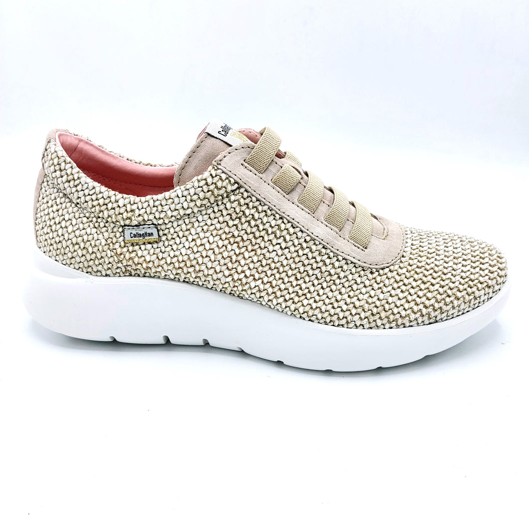 Callaghan 51401 beige sneakers in raffia con finti lacci