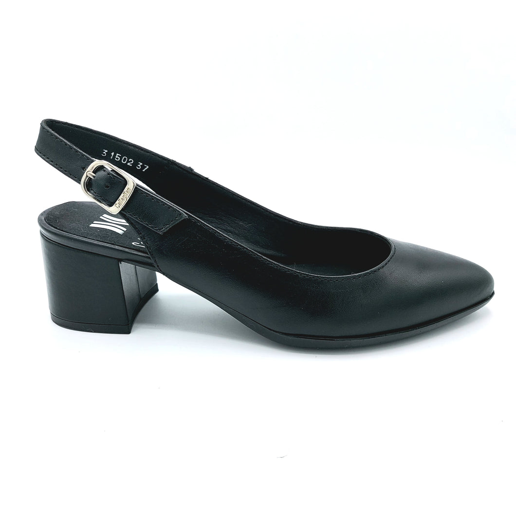 Callaghan 31502 nero chanel donna in pelle con tacco largo di 5,5 cm