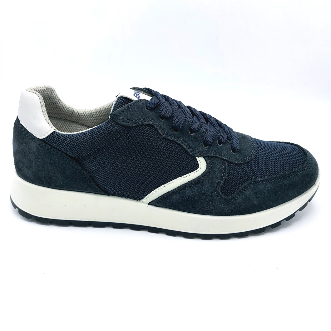 Enval 5725600 blu sneakers stringata uomo con soletta estraibile in memory foam e tomaia in tessuto e pelle scamosciata