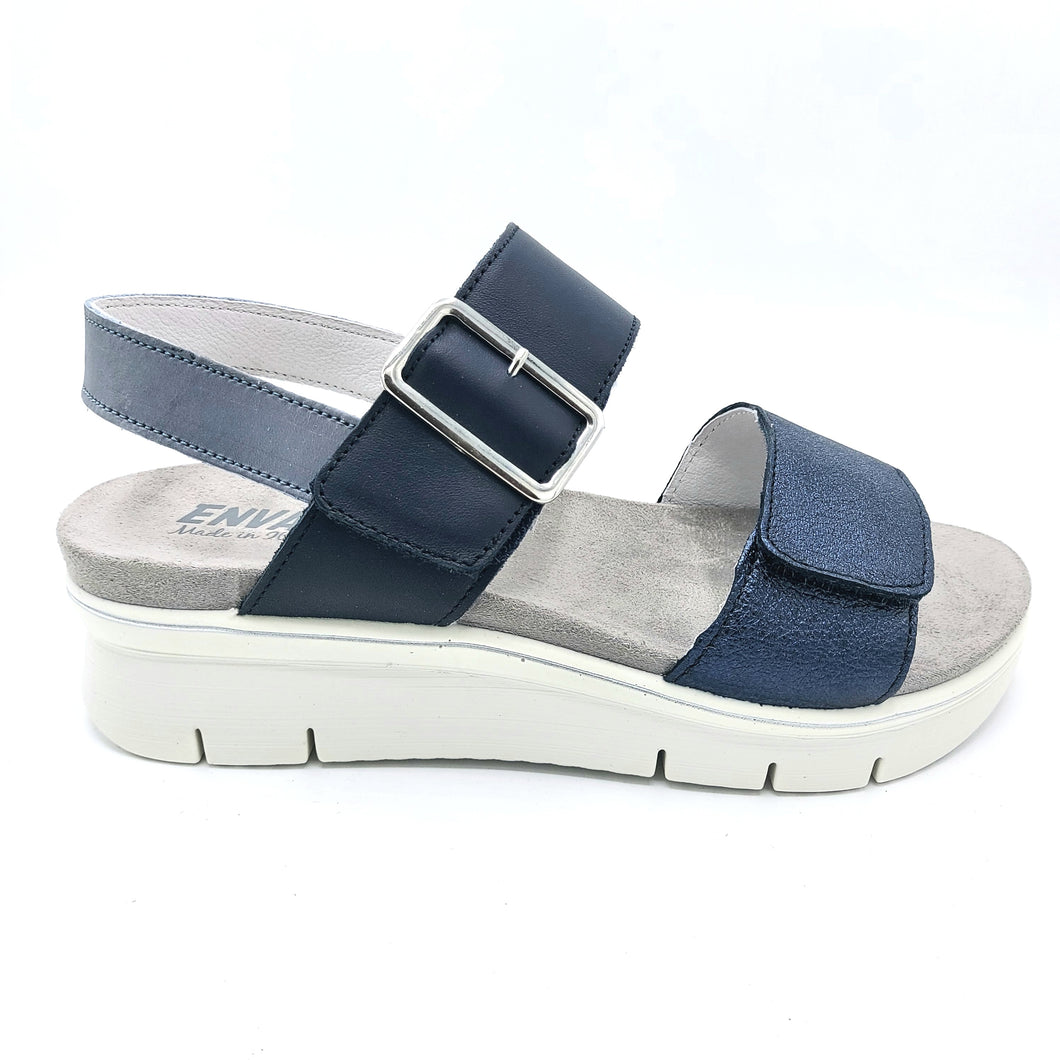 Enval 5793611 blu sandalo donna con doppia fascia regolabili con velcro per una calzata perfetta