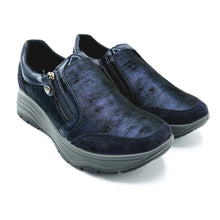 Carica l&#39;immagine nel visualizzatore di Gallery, Enval 6776211 blu sneakers donna in pelle scamosciata, dotata di zip con forma ampia
