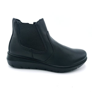 Enval 6773500 nero stivaletto in pelle con zip laterale e suola in gomma con sistema antishock