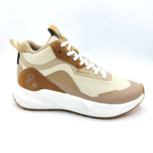 Carica l&#39;immagine nel visualizzatore di Gallery, Extra 6699800 beige sneakers donna con lacci modello polacchine con tomaia in tessuto e membrana in gore-tex che la rende impermeabile
