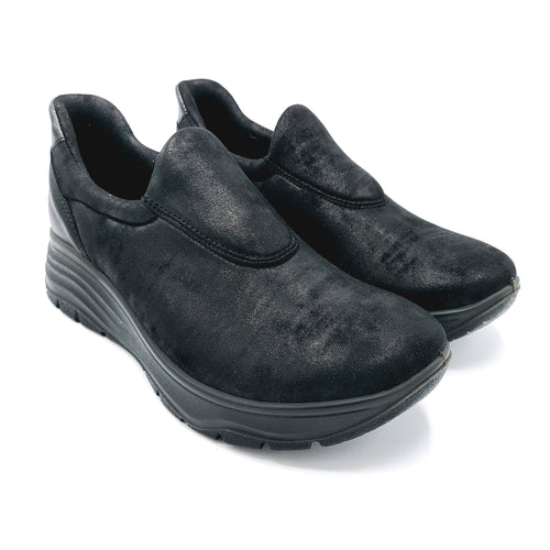 Enval 6776900 nero slip on in tessuto effetto camoscio con soletta estraibile in memory foam