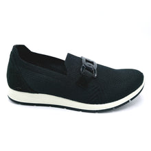Carica l&#39;immagine nel visualizzatore di Gallery, Enval 7763500 nero slip on donna in tessuto elasticizzato con soletta estraibile in memory foam
