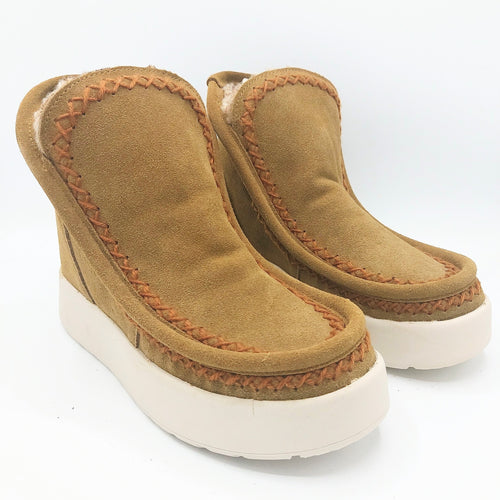 CafèNoir DZ6120 camel stivaletto donna con pelliccia