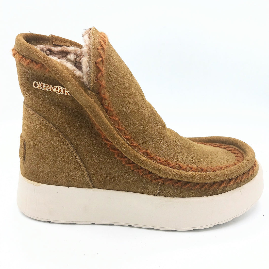 CafèNoir DZ6120 camel stivaletto donna con pelliccia