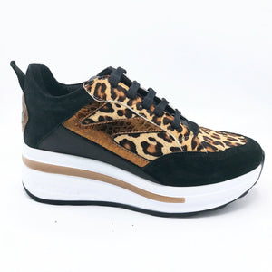 CafèNoir DN1002 multi maculato sneakers donna stringate con soletta estraibile