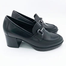 Carica l&#39;immagine nel visualizzatore di Gallery, Cinzia soft PQ2466060 nero mocassino in pelle con morsetto con tacco 5 cm e plateau di 1 cm
