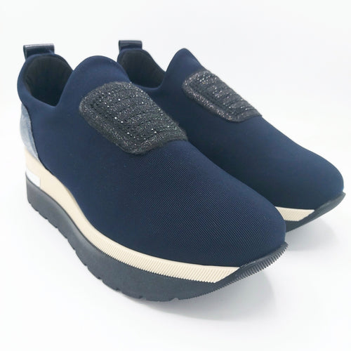 Comart 9B4880 blu slip on donna in tessuto con soletta estraibile