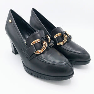 Donna serena 264781DP nero mocassino con tomaia fodera e sottopiede in pelle con accessorio