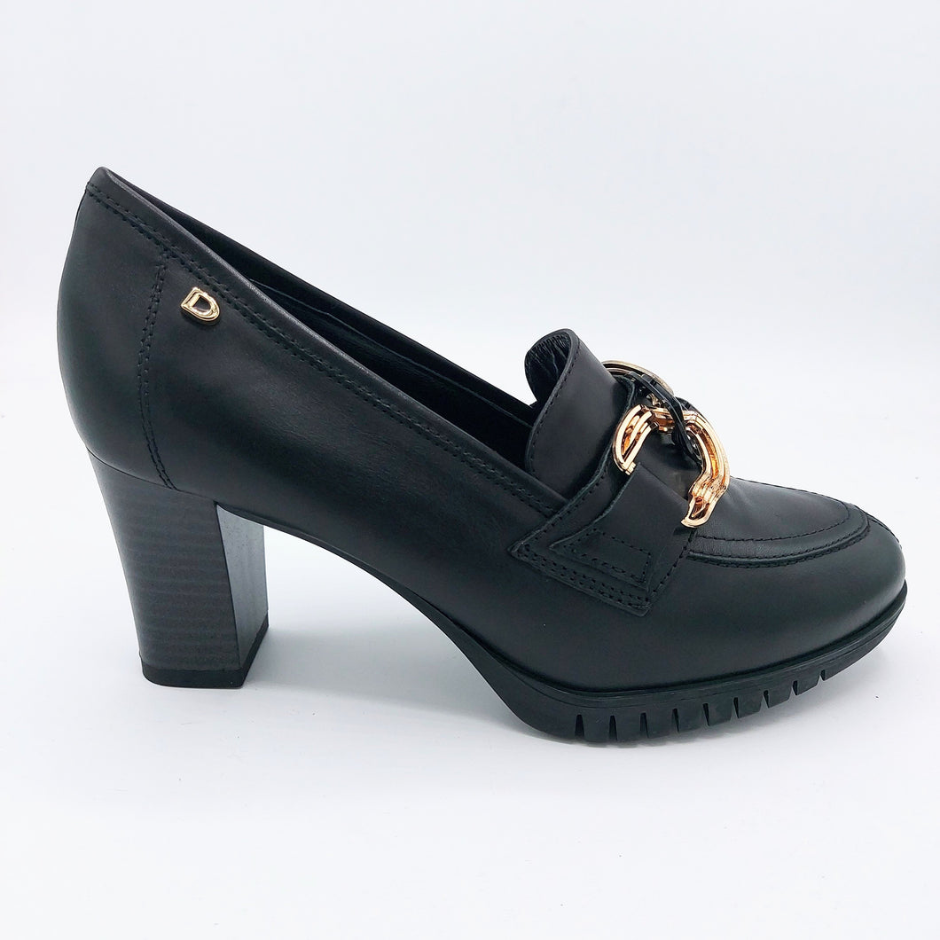 Donna serena 264781DP nero mocassino con tomaia fodera e sottopiede in pelle con accessorio