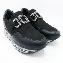 Carica l&#39;immagine nel visualizzatore di Gallery, Donna serena 7Q4958DS nero sneakers donna con accessorio
