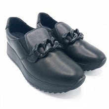 Carica l&#39;immagine nel visualizzatore di Gallery, Enval 4774500 nero mocassino in pelle con accessorio e con soletta in memory foam
