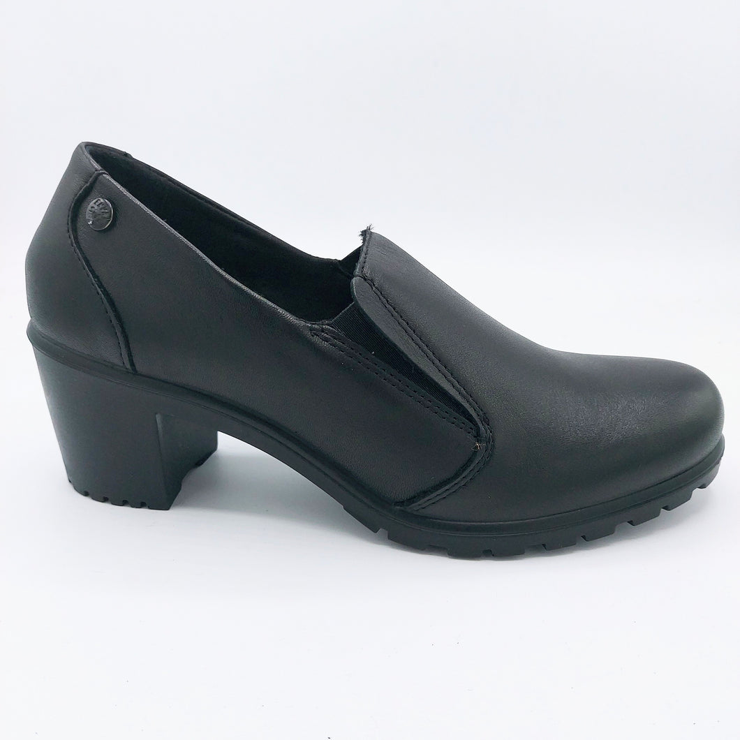 Enval 4751400 nero mocassino in pelle semplice con tacco largo di 5 cm